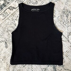 Aeropostale Seriously Soft Black Crop Top